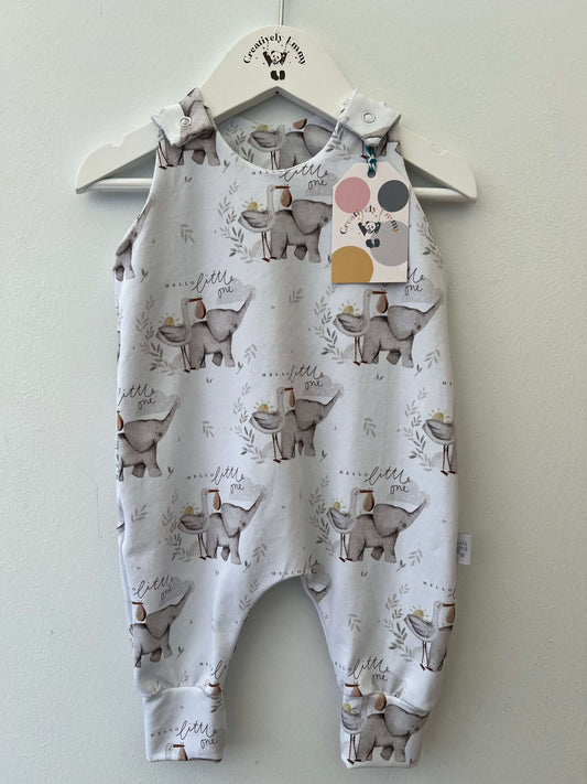 elephant romper, new baby gift, baby boy gift, homemade romper,