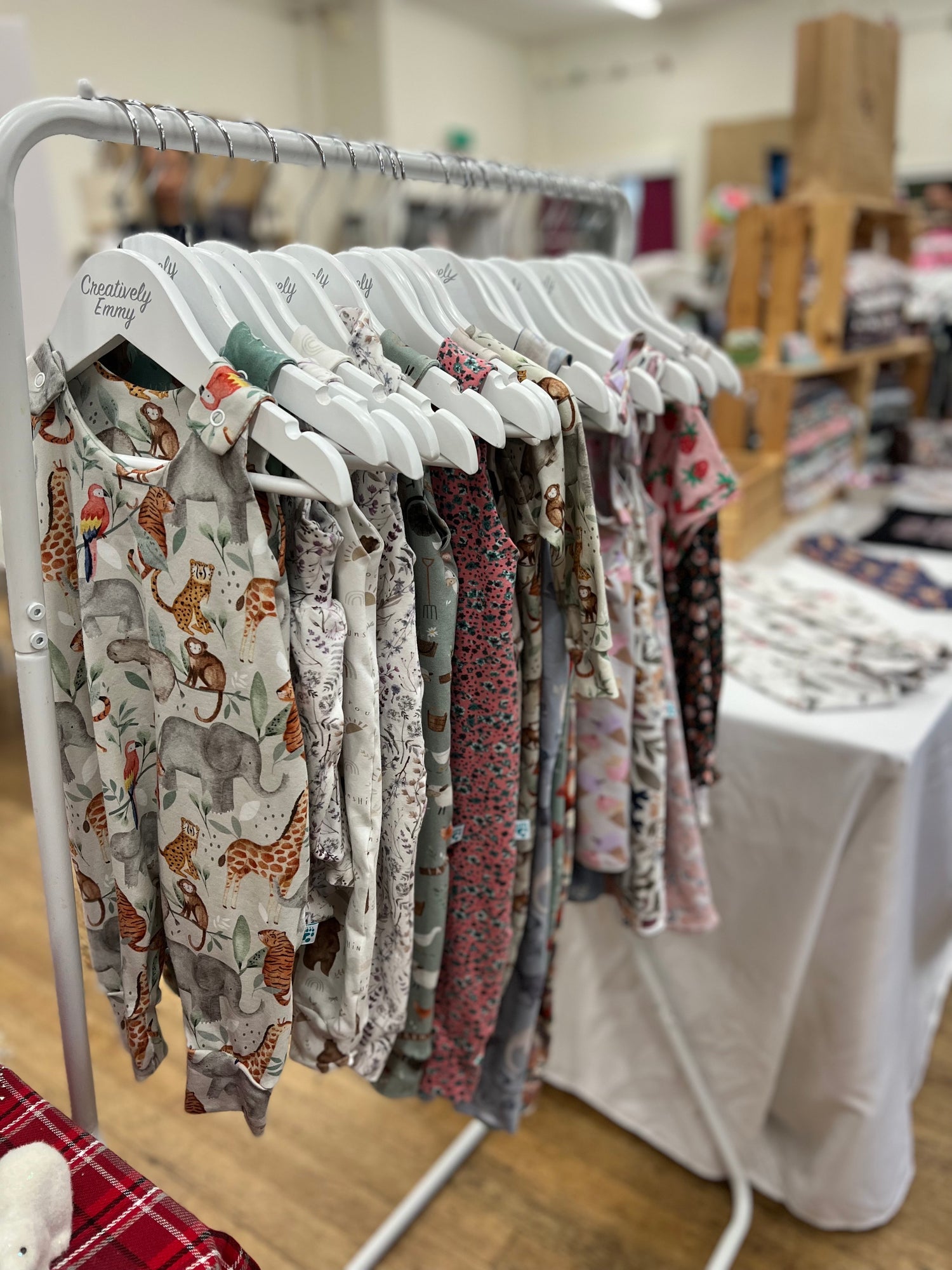 Clothes rail of handmade sustainable kids clothing