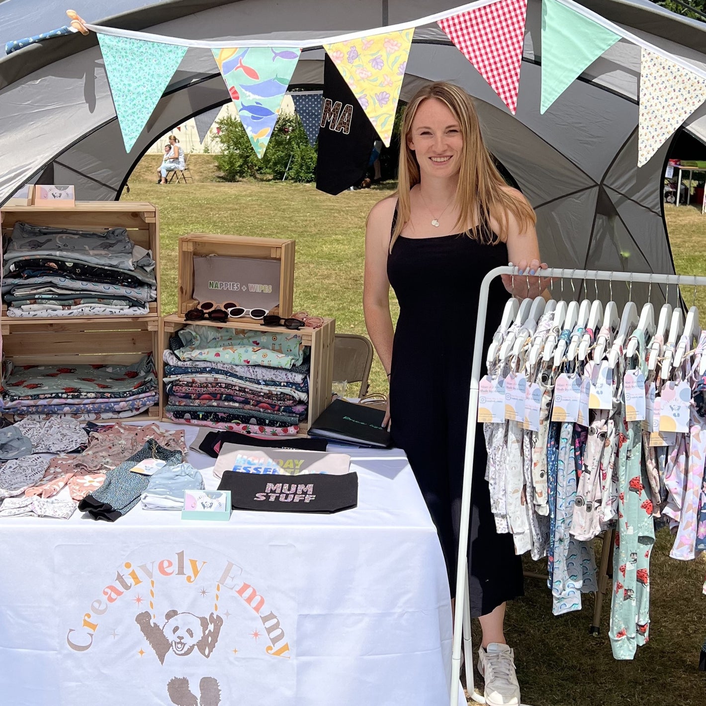 Rosanna Gale at Gatton Park Country Fair with Kids clothing market stall